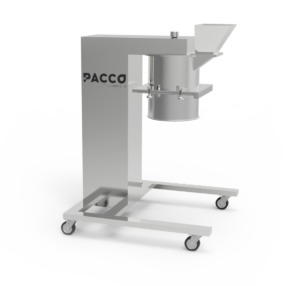 Processing Equipment & Machinery 9 The Pacco Horizontal Granulator is an advanced tool for efficient granulation and material sizing, featuring a variable speed central blade and stainless steel mesh. It’s designed to enhance powder flow properties, enabling uniform mixing, better color and active ingredient dispersion, and improved powder flow.